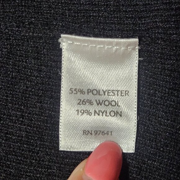 J. Jill Woman Black Wool Cardigan M Lagenlook Minimalist Quiet Luxury Capsule - Picture 5 of 14